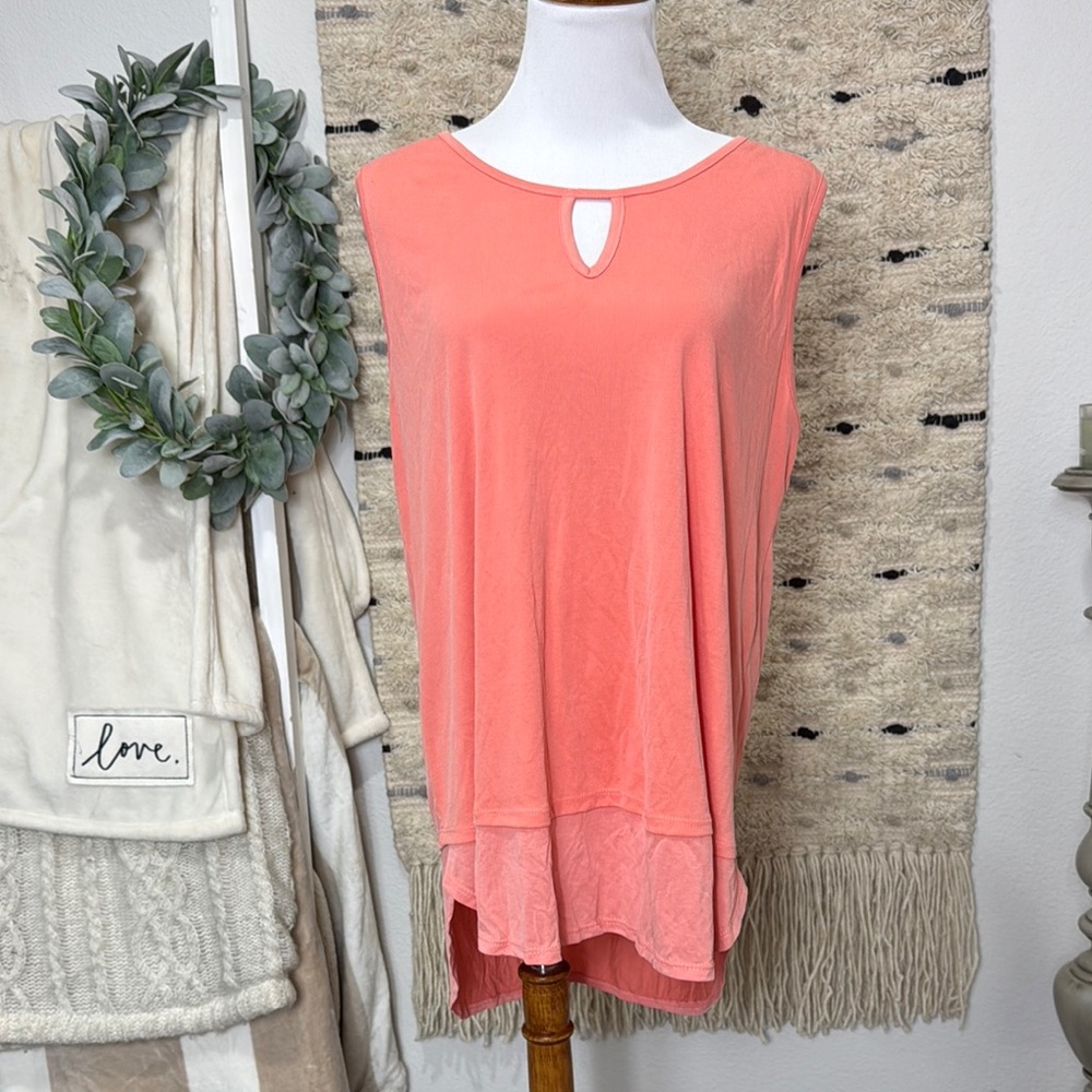 NWT sinuous Asymmetrical Orange Sleeveless Tunic size M